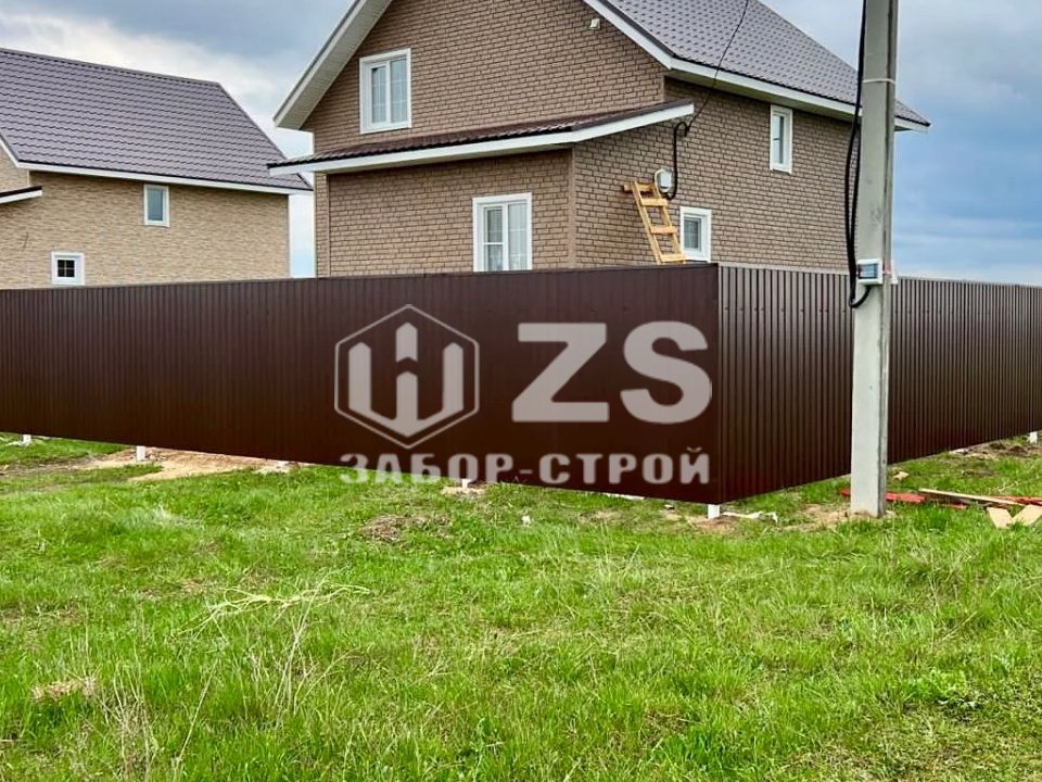 Забор из профнастила 55 метров